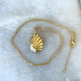 Monica Rich Kosann 18KT Gold Neptune Shell Diamond Locket Necklace - KFK, Inc.