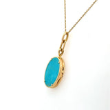 Monica Rich Kosann 18KT Oval Turquoise Locket Necklace - KFK, Inc.