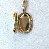 Monica Rich Kosann 18KT Oval Turquoise Locket Necklace - KFK, Inc.