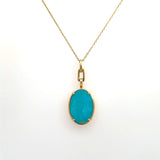 Monica Rich Kosann 18KT Oval Turquoise Locket Necklace - KFK, Inc.