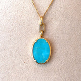 Monica Rich Kosann 18KT Oval Turquoise Locket Necklace - KFK, Inc.