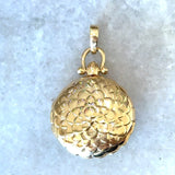 Monica Rich Kosann 18KT yellow gold Petite Scallop Locket Necklace KFK Jewelers Los Angeles