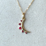 Monica Rich Kosann 18KT Yellow Gold Ruby Crescent Pendant Necklace - KFK, Inc.