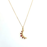 Monica Rich Kosann 18KT Yellow Gold Ruby Crescent Pendant Necklace - KFK, Inc.