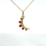 Monica Rich Kosann 18KT Yellow Gold Ruby Crescent Pendant Necklace - KFK, Inc.