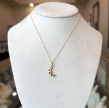 Monica Rich Kosann 18KT Yellow Gold Ruby Crescent Pendant Necklace - KFK, Inc.