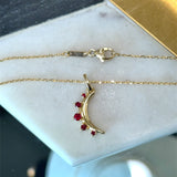 Monica Rich Kosann 18KT Yellow Gold Ruby Crescent Pendant Necklace - KFK, Inc.