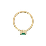 Pear Shaped .83CT Emerald Ring Engagement RIng Bezel - Set in 18KT Yellow Gold - KFK Jewelers Los Angeles