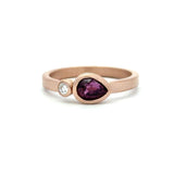 Pear - Shaped Ruby and Diamond Rose Gold Band - KFK, Inc.