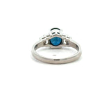 Platinum 1.72CT Oval Sapphire Ring with Baguette Diamonds - KFK, Inc.