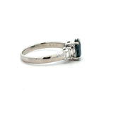 Platinum 1.72CT Oval Sapphire Ring with Baguette Diamonds - KFK, Inc.