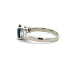 Platinum 1.72CT Oval Sapphire Ring with Baguette Diamonds - KFK, Inc.