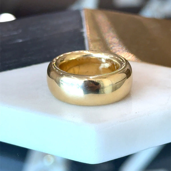 Pomellato 18KT yellow gold 9.5mm wide band KFK Jewelers Los Angeles