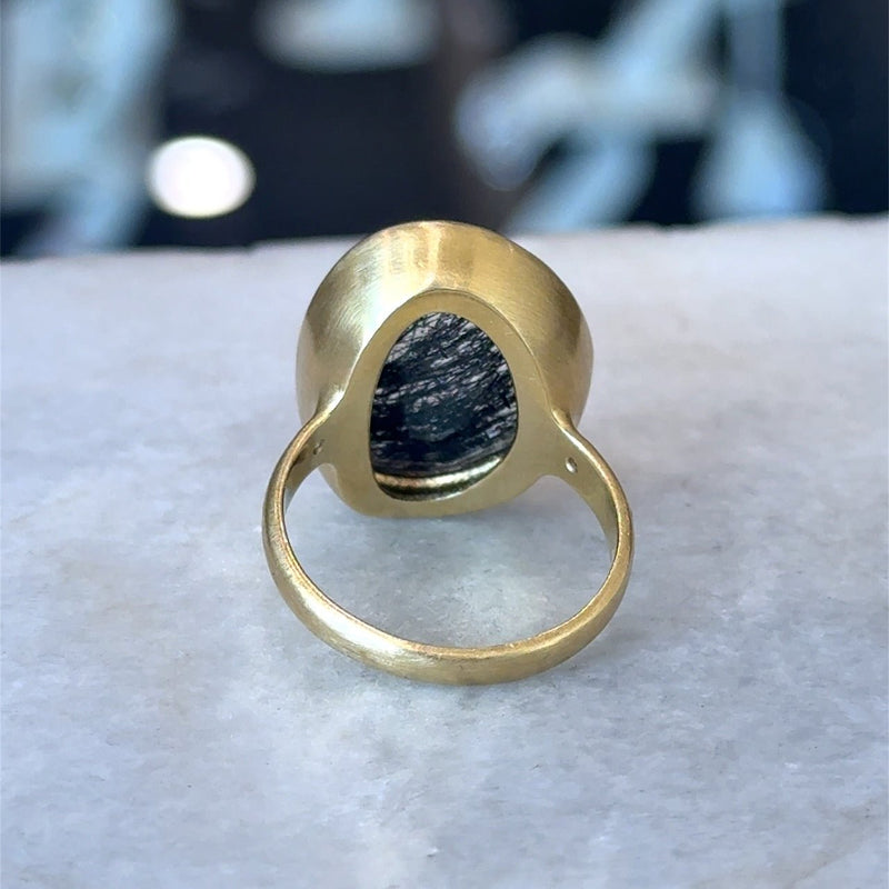 Rina Limor Rutilated Quartz Ring, 18KT Yellow Gold - KFK, Inc.