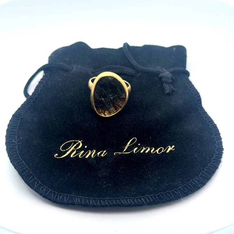 Rina Limor Rutilated Quartz Ring, 18KT Yellow Gold - KFK, Inc.