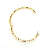18KT yellow gold Roberto Coin Love in Verona diamond accent bangle bracelet .15CT round diamonds 4.5mm wide KFK Jewelers Los Angeles