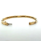 18KT yellow gold Roberto Coin Love in Verona diamond accent bangle bracelet .15CT round diamonds 4.5mm wide KFK Jewelers Los Angeles