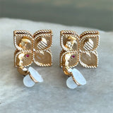 Roberto Coin 18KT Rose Gold Princess Flower Diamond Clip Earrings - KFK, Inc.