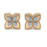 Roberto Coin 18KT Rose Gold Princess Flower Diamond Clip Earrings - KFK, Inc.