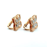 Roberto Coin 18KT Rose Gold Princess Flower Diamond Clip Earrings - KFK, Inc.