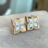 Roberto Coin 18KT Rose Gold Princess Flower Diamond Clip Earrings - KFK, Inc.
