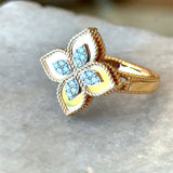 Roberto Coin 18KT Rose Gold Princess Flower Diamond Ring - KFK, Inc.