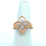 Roberto Coin 18KT Rose Gold Princess Flower Diamond Ring - KFK, Inc.