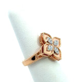 Roberto Coin 18KT Rose Gold Princess Flower Diamond Ring - KFK, Inc.