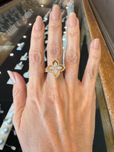 Roberto Coin 18KT Rose Gold Princess Flower Diamond Ring - KFK, Inc.