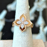 Roberto Coin 18KT Rose Gold Princess Flower Diamond Ring - KFK, Inc.