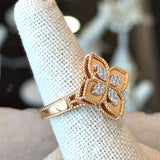 Roberto Coin 18KT Rose Gold Princess Flower Diamond Ring - KFK, Inc.