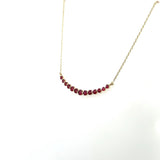 Ruby Curved Bar Necklace, 14KT Yellow Gold - KFK, Inc.
