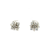 Sixteen Stone by Tiffany Platinum Diamond Stud Earrings KFK Jewelers Los Angeles