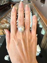 South Sea Pearl Diamond Halo Cocktail Ring, 18KT Yellow Gold - KFK, Inc.