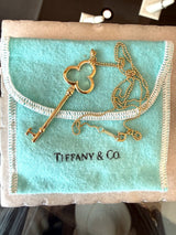 Tiffany & Co. 18KT Trefoil Key Pendant Neccklace - KFK, Inc.