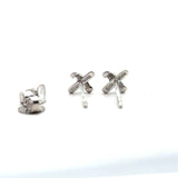 Tiffany & Co. Platinum Diamond Cross Stitch Mini Stud Earrings - KFK, Inc.