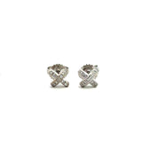 Tiffany & Co. Platinum Diamond Cross Stitch Mini Stud Earrings - KFK, Inc.
