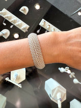 Tiffany & Co. Somerset Sterling Silver Mesh Bangle Bracelet - KFK, Inc.