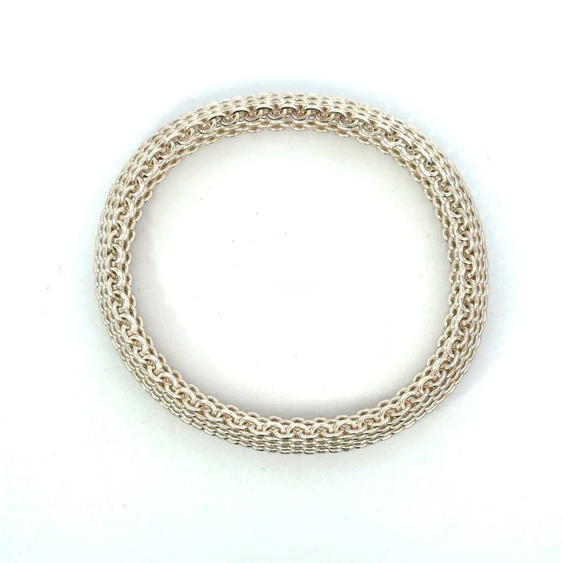 Tiffany & Co. Somerset Sterling Silver Mesh Bangle Bracelet - KFK, Inc.
