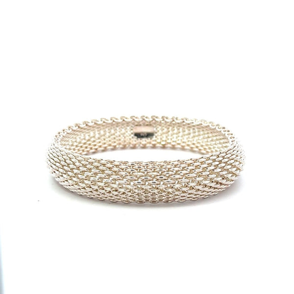 Tiffany & Co. Somerset Sterling Silver Mesh Bangle Bracelet - KFK, Inc.