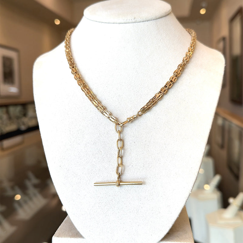 Victorian 14KT Yellow Gold Long Box Link Chain
