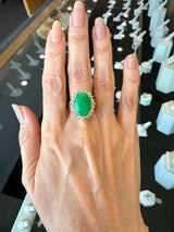 Vintage 1.00CT Diamond Jade Cluster RIng - KFK, Inc.