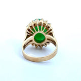 Vintage 1.00CT Diamond Jade Cluster RIng - KFK, Inc.