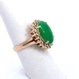Vintage 1.00CT Diamond Jade Cluster RIng - KFK, Inc.
