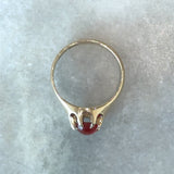 intage 1940's oval carnelian belcher ring in 10KT yellow gold KFK Jewelers Los Angeles