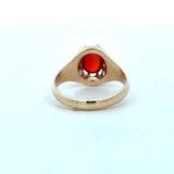 intage 1940's oval carnelian belcher ring in 10KT yellow gold KFK Jewelers Los Angeles