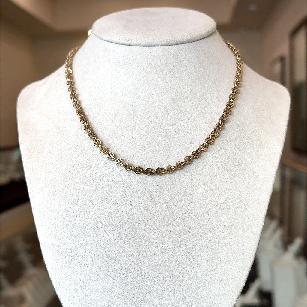 Vintage 10KT Yellow Gold Interlocking Disc Chain, 15
