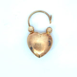 Vintage 1940s Retro 14K Rose Gold Heart Pendant with Cabochon Garnet KFK Jewelers Los Angeles
