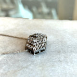 Vintage 14KT White Gold 1.80CT Diamond Pendant Necklace - KFK, Inc.