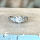 Vintage 14KT White Gold .88CT Diamond Ring - KFK, Inc.
